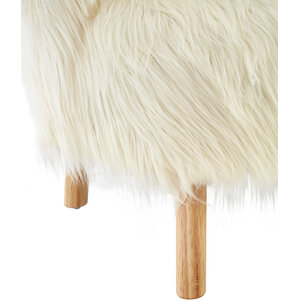 Kids White Faux Fur Chair