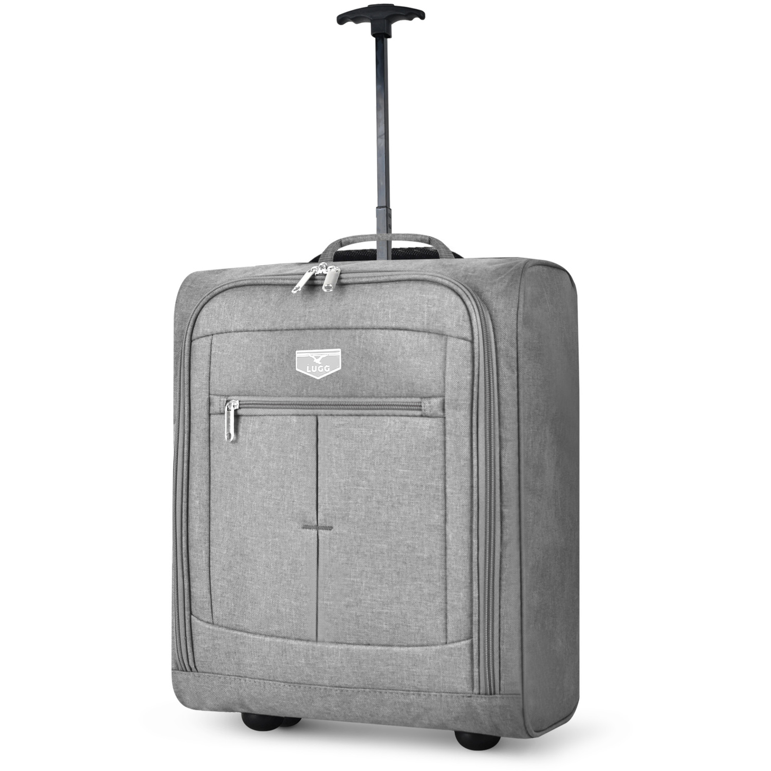 Lugg Cabin Size Lightweight Travel Bag With Wheels - Jupiter (55X40x20cm) - Grey / Nylon / 45Cm