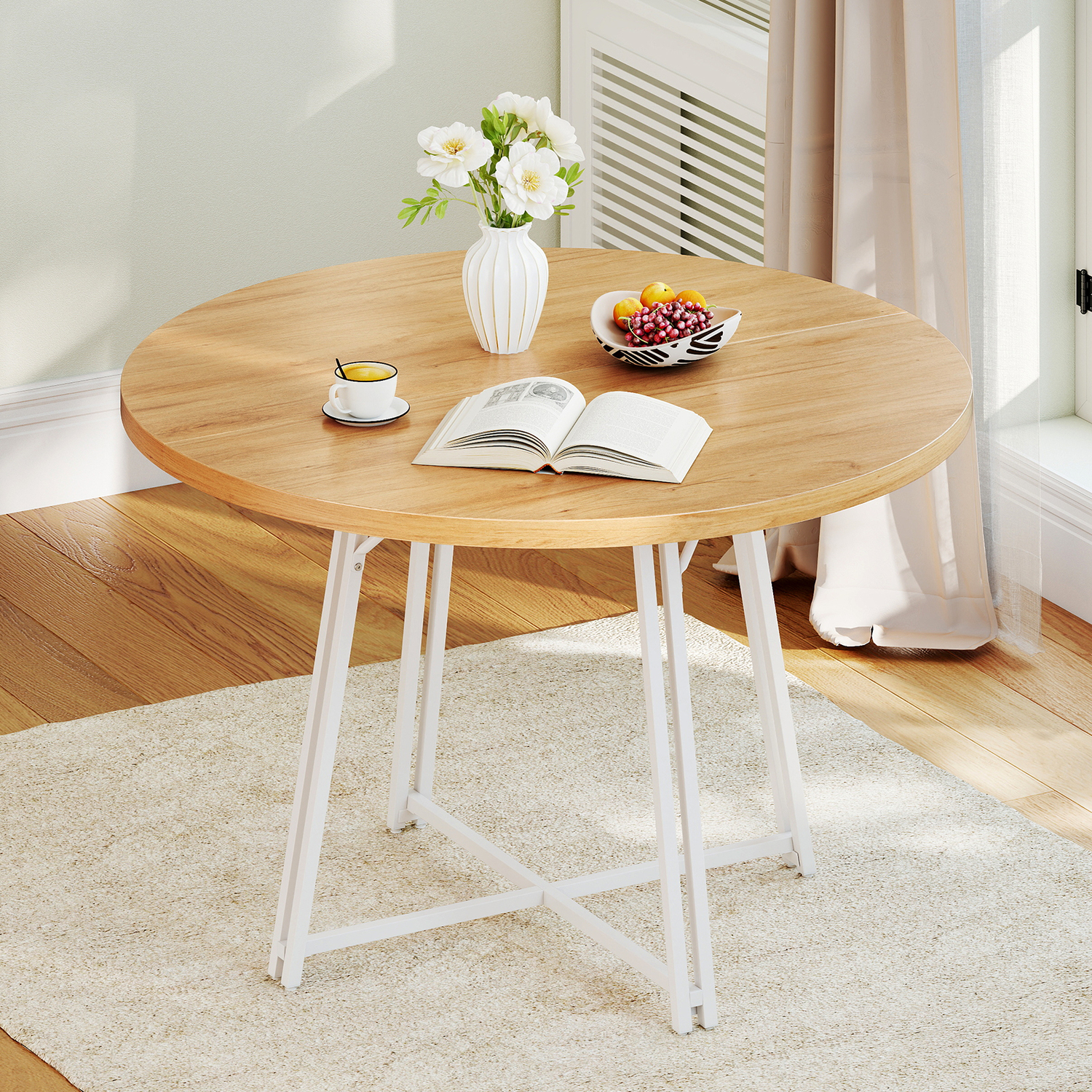 Dining Table Round Kitchen Table - Natural