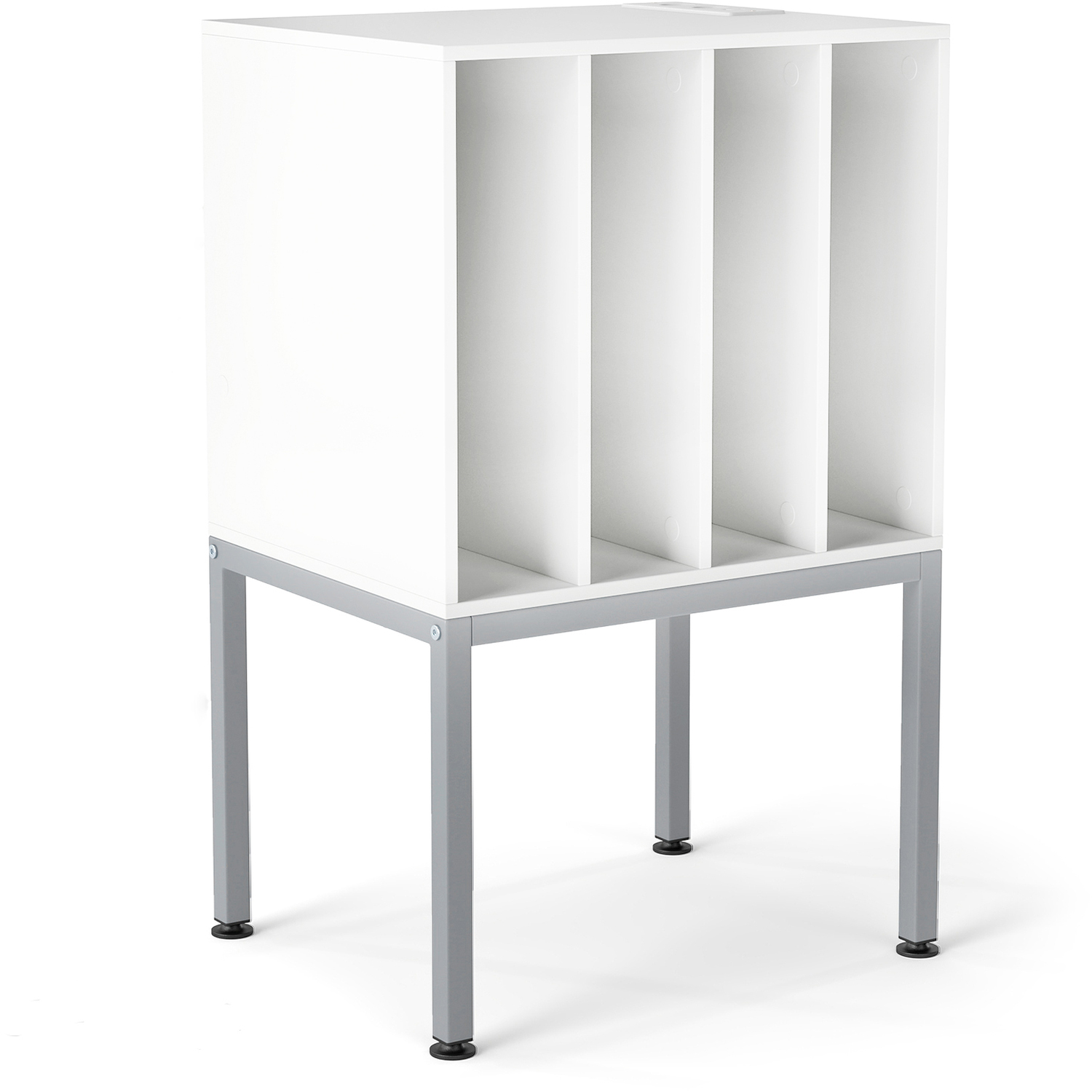 Bedside Table Record Storage Table - White