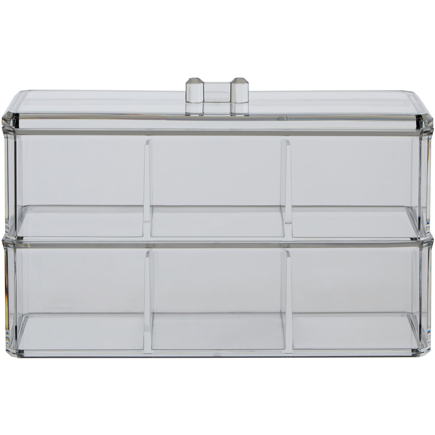 Orsina Romm Six Compartment Clear Plastic Cosmetics Organiser - Neutral
