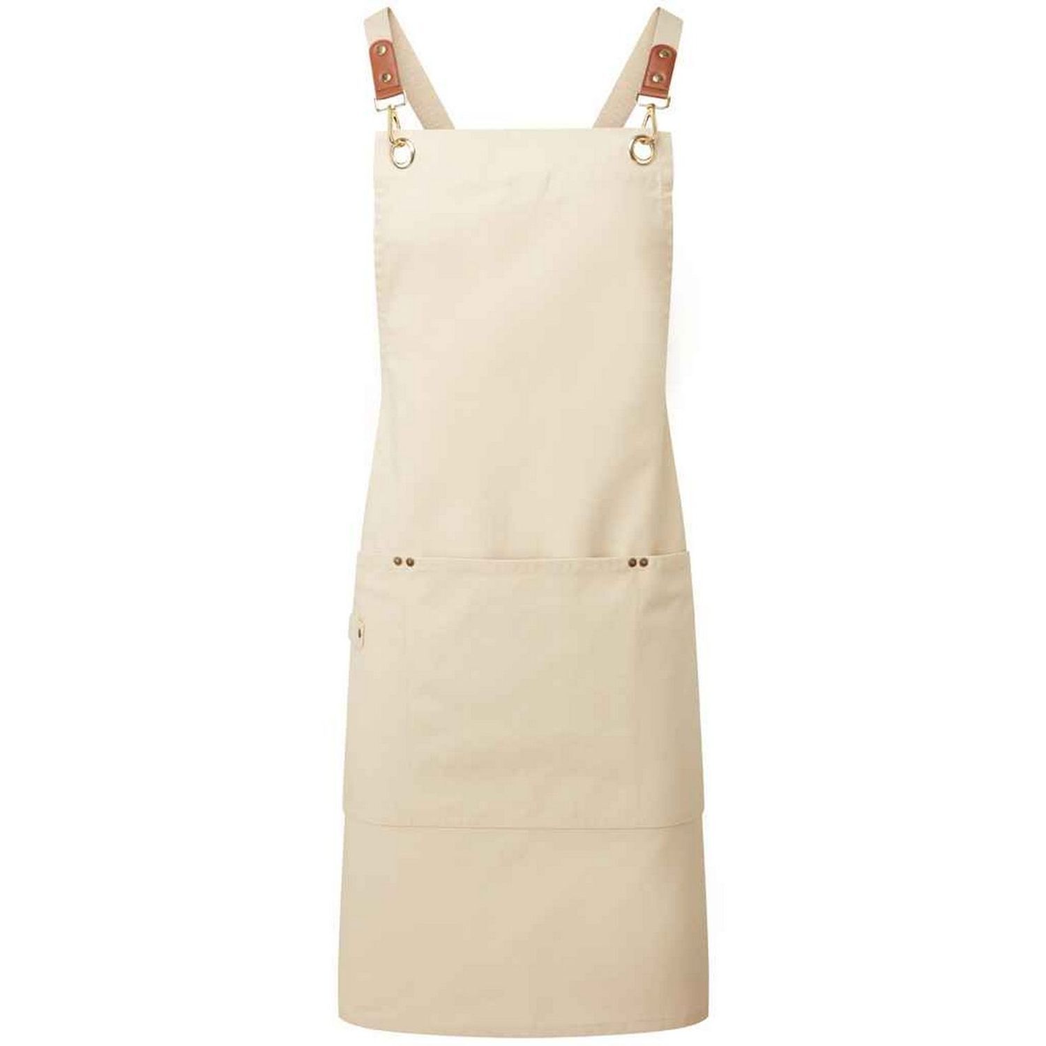 Premier Cross Back Bib Apron - Khaki