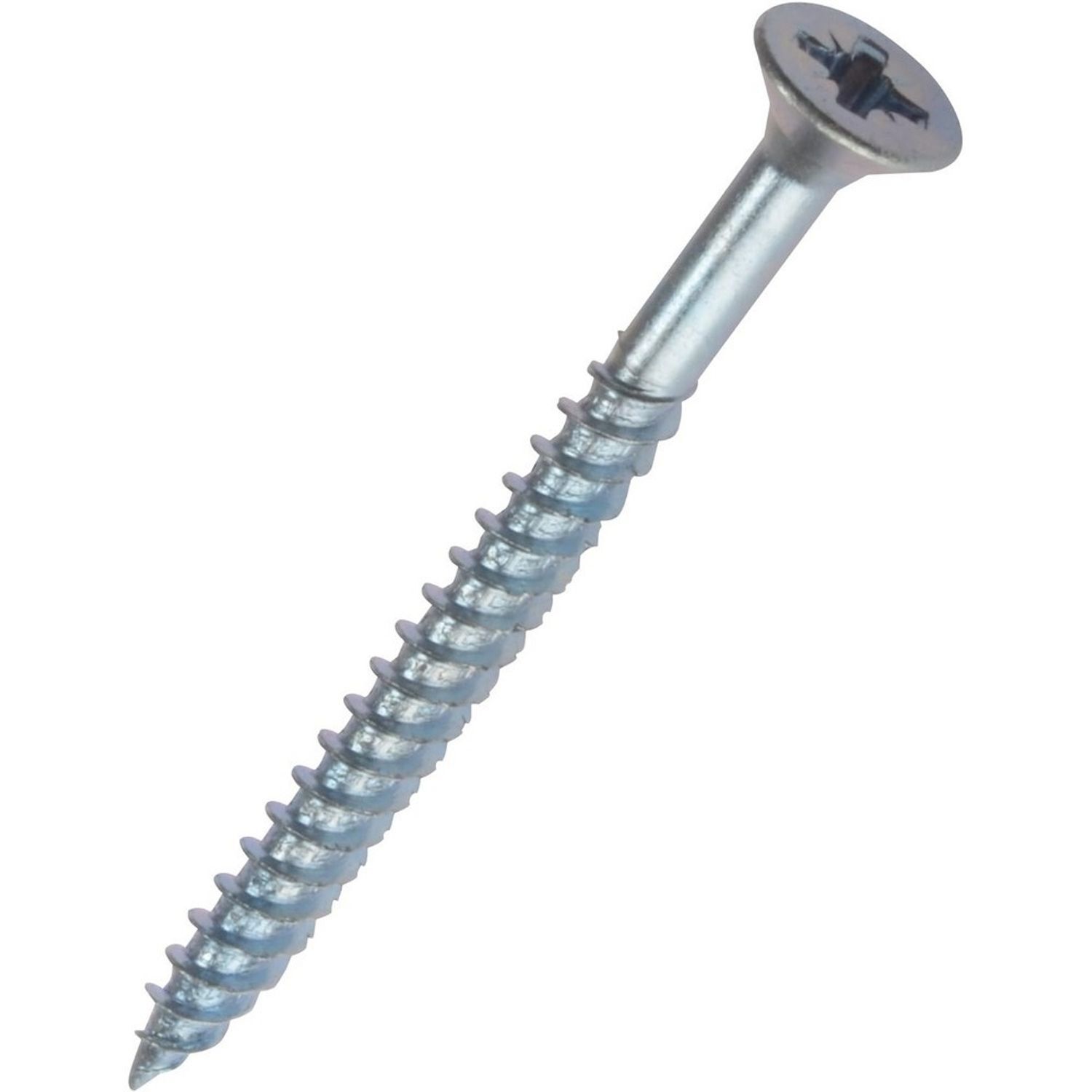 Securit Zinc Plated Flat Wood Screws (Pack Of 10) - Silver / 1