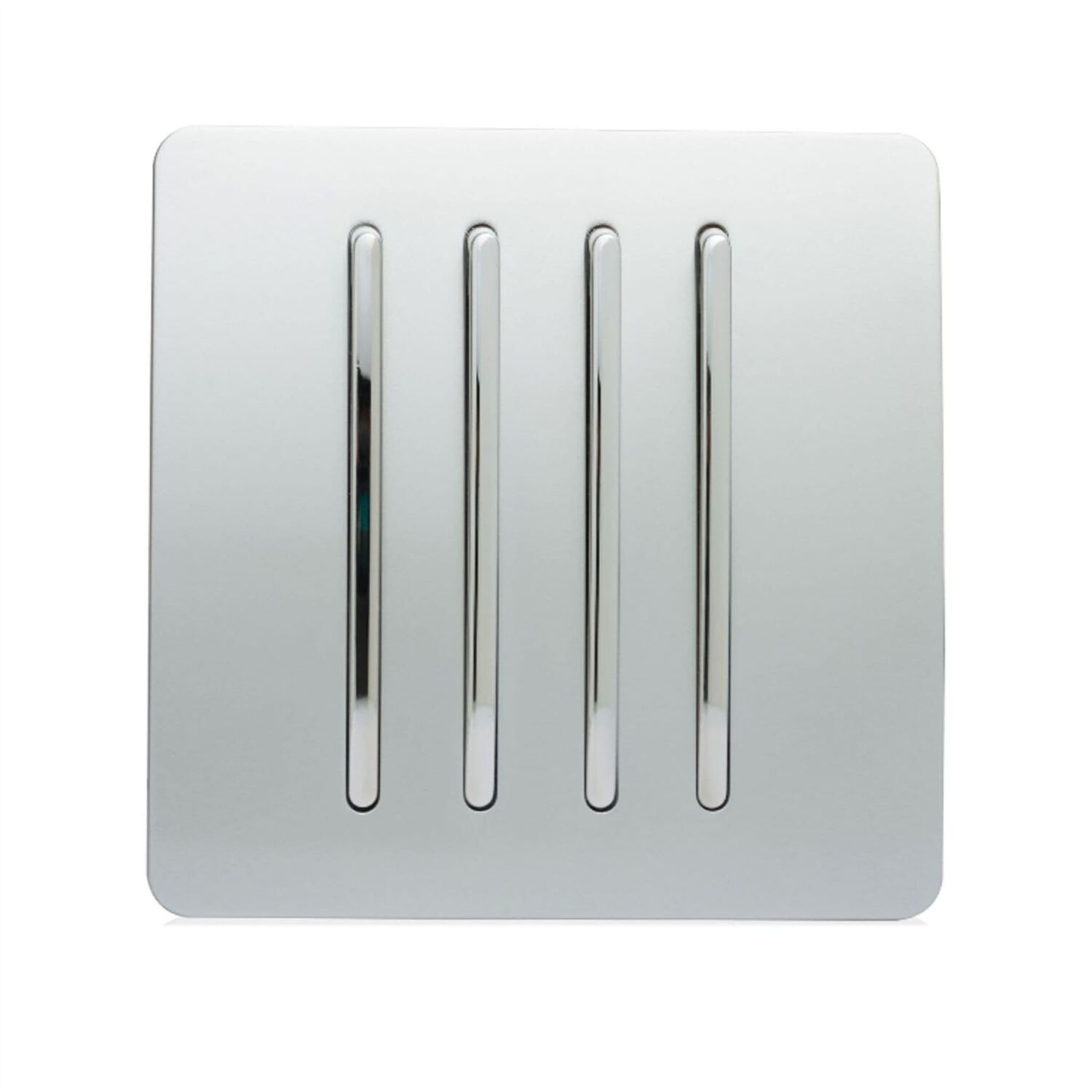 Trendi 4 Gang 2 Way Artistic Modern 10 Amp Rocker Light Switch Silver ART-SS8SI - Image 3