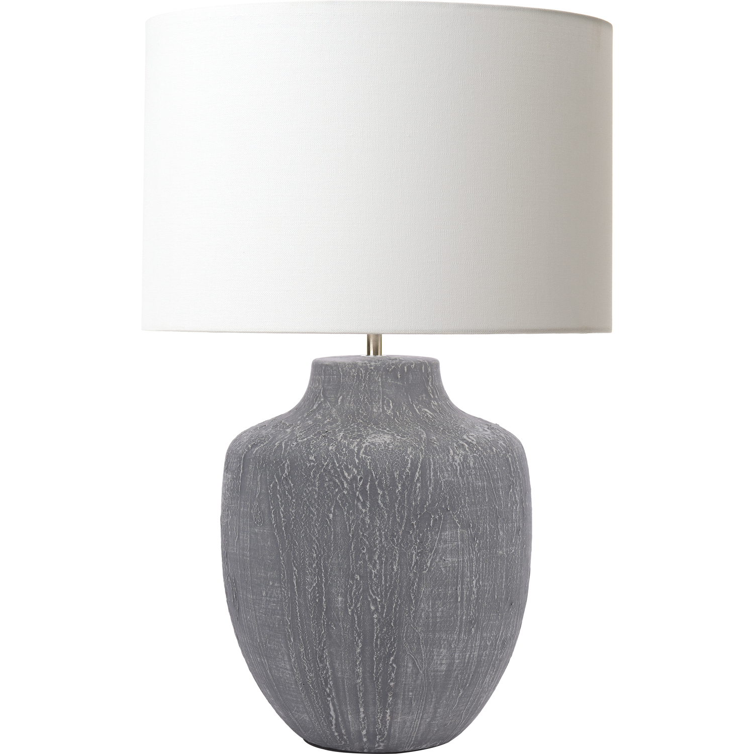 Dar Udine Ceramic Table Lamp Textured Grey