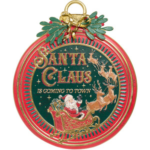 Vintage Santa Bauble Wall Art