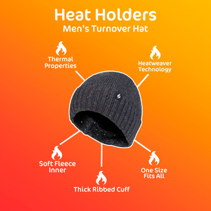 Warm Ribbed Cuff Beanie Hat for Men | Fleece Lined Chunky Winter Hat