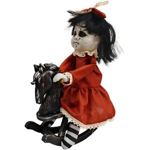 Girl with Rocking Horse Decoration