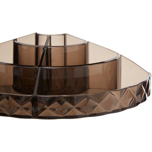 Beauty Semi Round Black Cosmetic Organiser