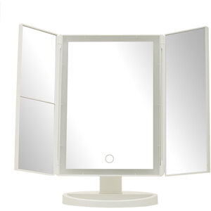 Cassini Tri Fold White LED Table Mirror