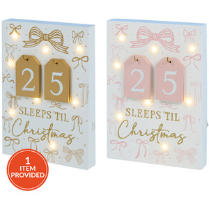 Sleeps Til Christmas Bow LED Advent