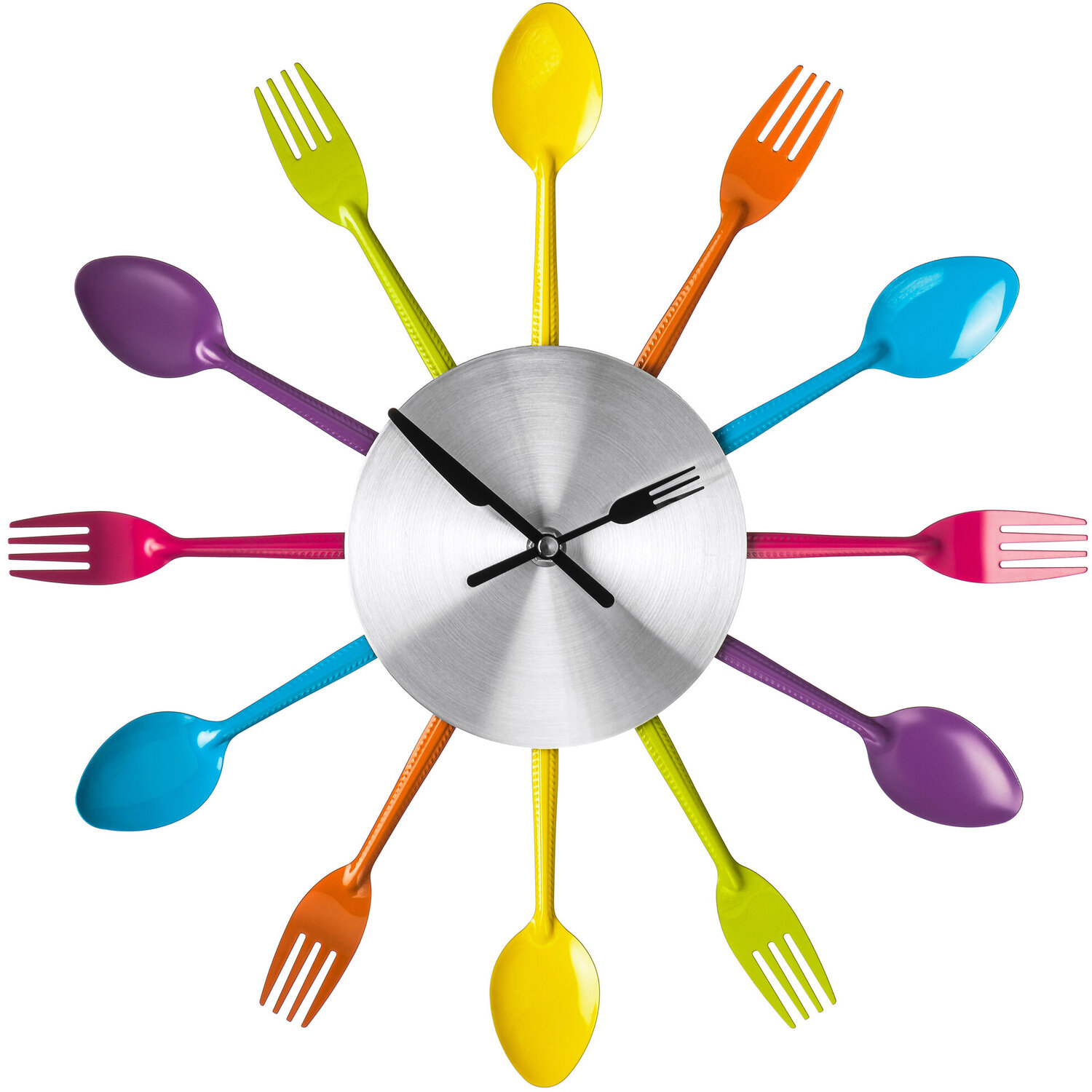 Maison By Premier Romero 37Cm Dia Multi Coloured Cutlery Wall Clock - Multicolour