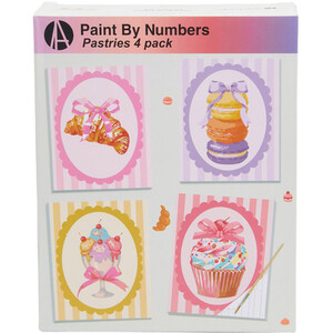 Pack of 4 Paint By Number Pastries Kits