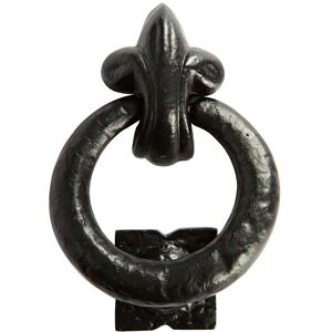 Fleur De Lis Door Knocker - H140mm - Black