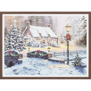 Macneil Snowy LED Cottage Framed Print