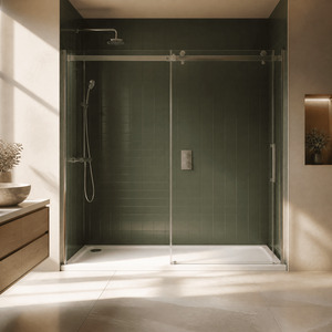 White Rectangular Stone Resin Premium Shower Tray with Corner - BETTR91670