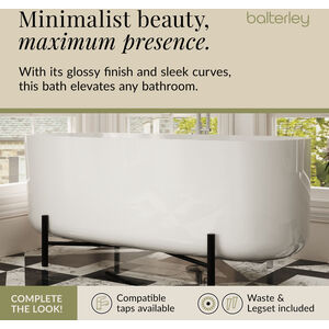 Balterley Contemporary Oval Freestanding Bath with Stand 1700mm x 770mm Modern