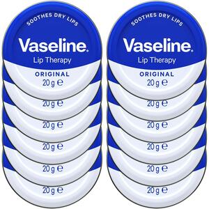 Vaseline Lip Therapy Original Petroleum Jelly Lip Balm 20g - Pack of 12