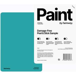 Hemway Chalk Based Furniture Paint A5 Sample, Tropical Blue, Peel & Stick