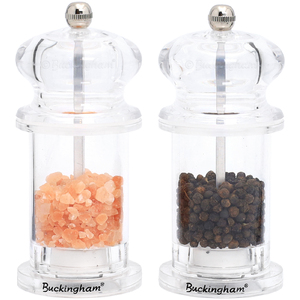 Buckingham Clear Acrylic Salt & Pepper Mill Set 13.5 cm