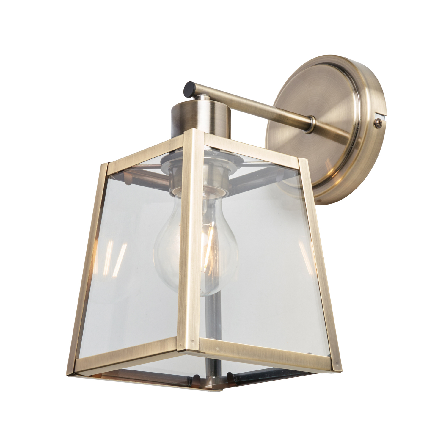 B&Q -  Emery Antique Brass Lantern Wall Light - Image 3