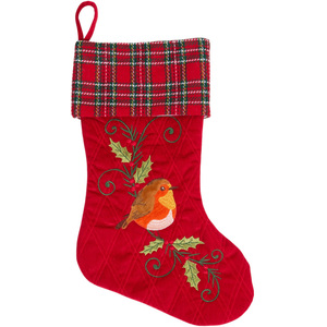 Tartan Robin Stocking