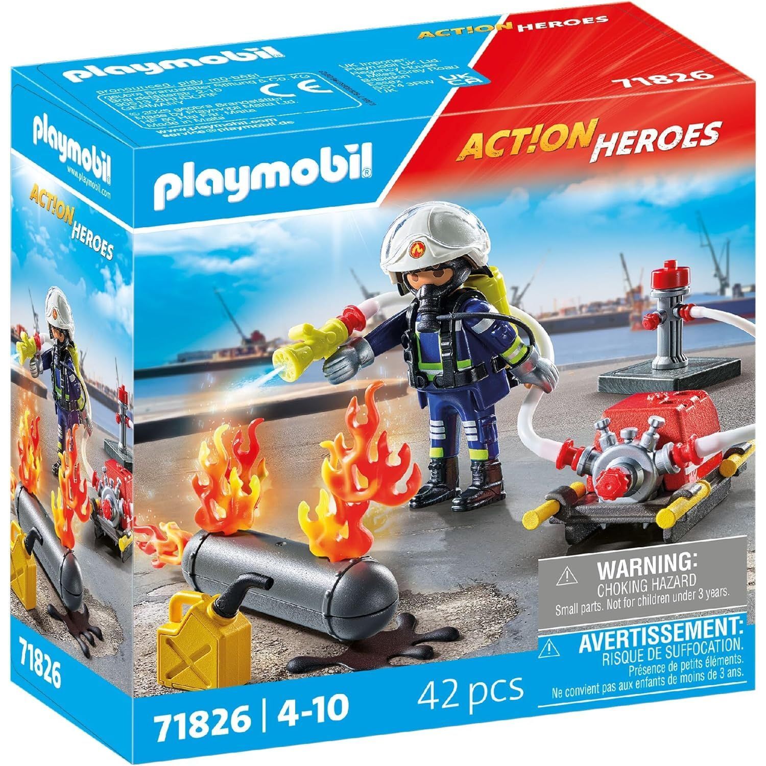 Firefighter with Water Pump - Red