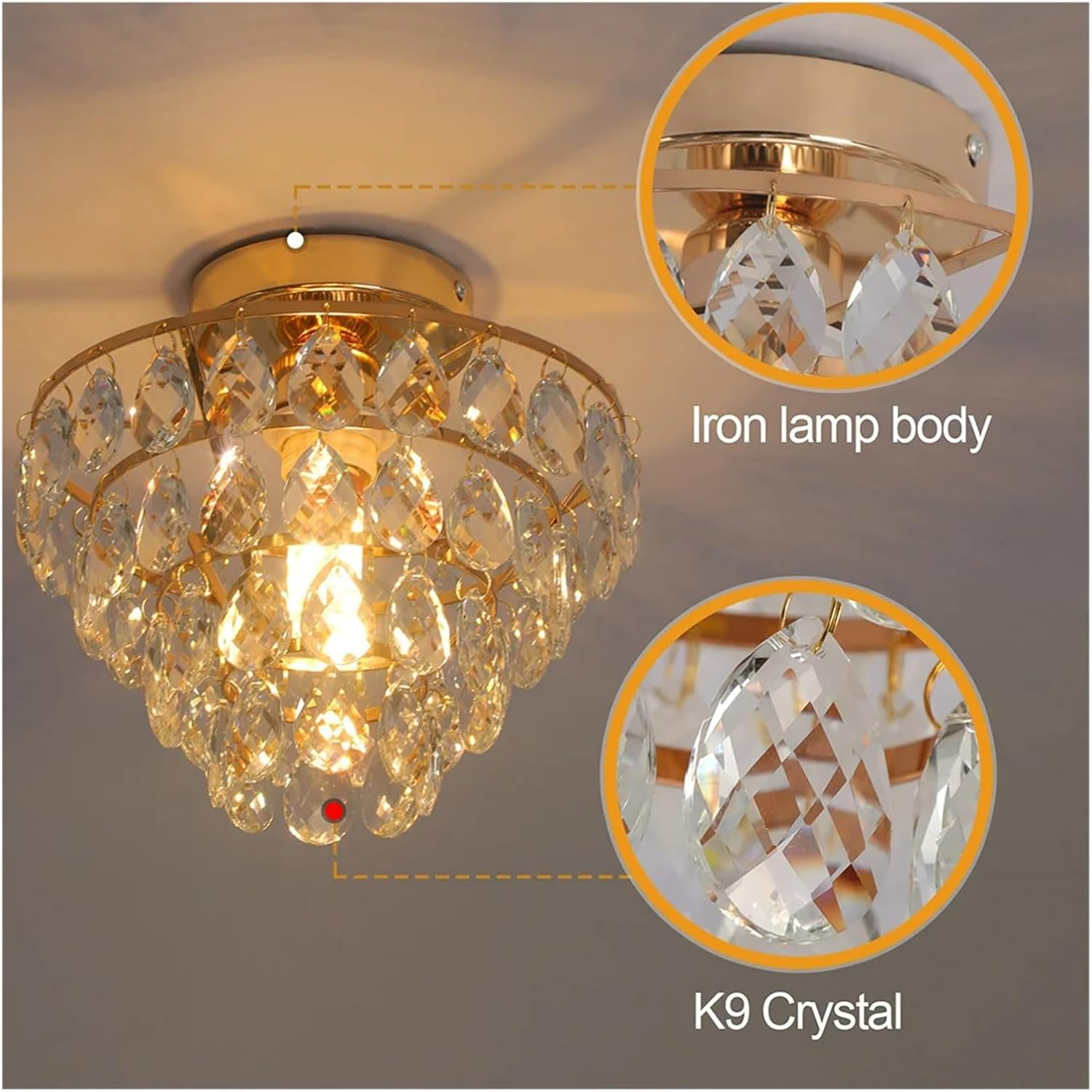 The Bath Plus Tb+ Ceiling Light Gold Stylish Crystal - Gold