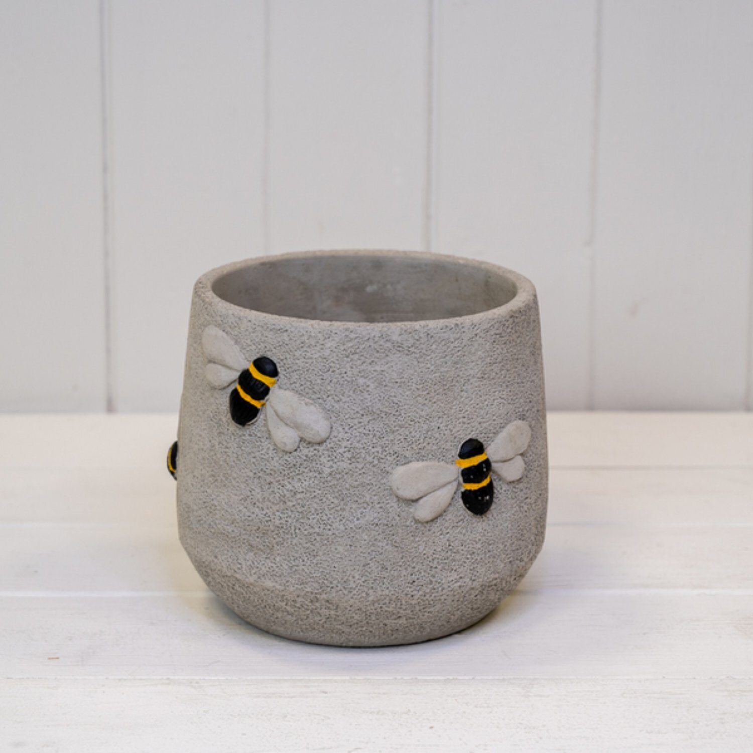 Kdmd Rustic Large Grey Cement Bee Planter - Grey
