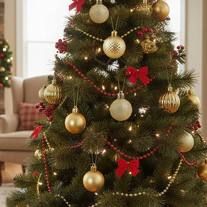 36 Pieces Glittering Christmas Balls Baubles Hanging Xmas Tree Ornament Decor