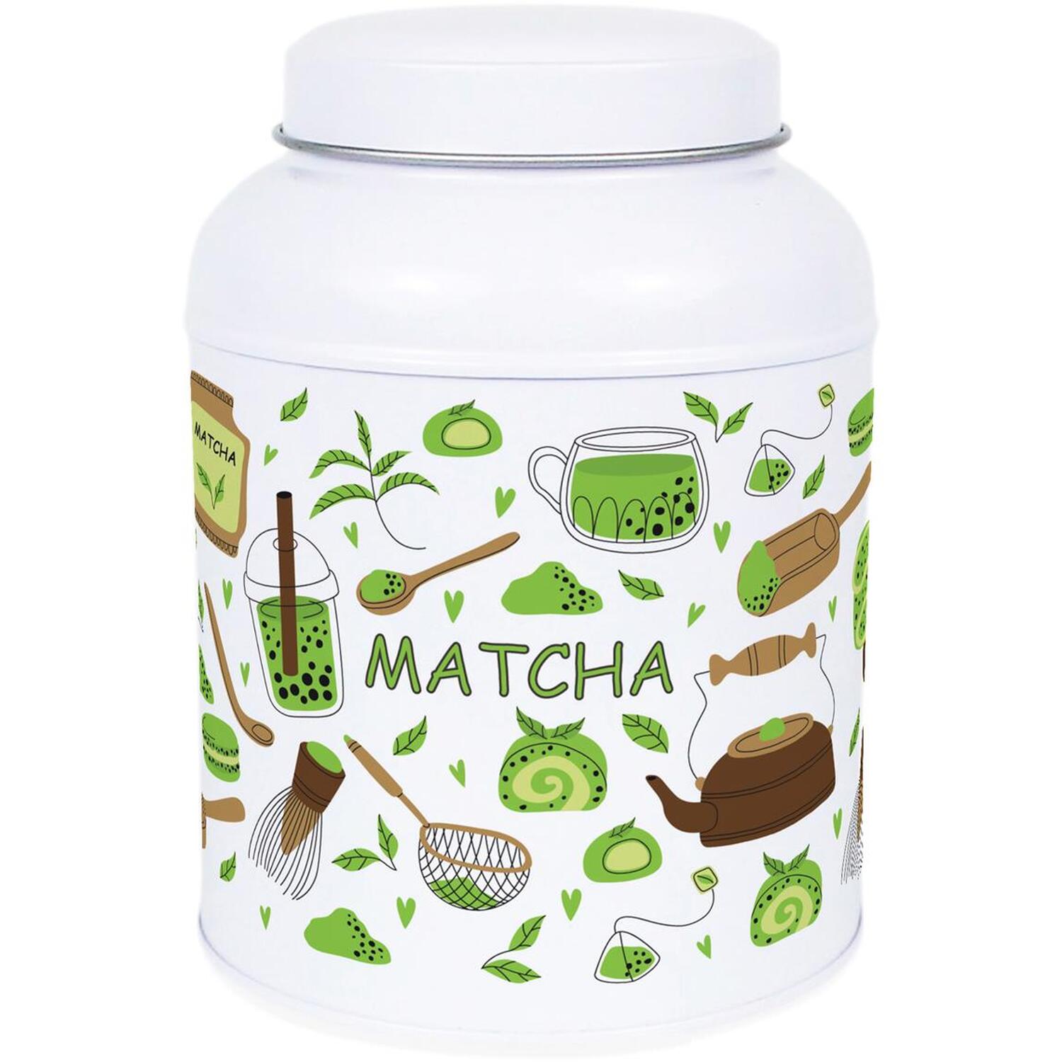Purely Home Matcha Canister - Small Domed Lid Kitchen Storage Jar Matcha Lovers Gift - Green
