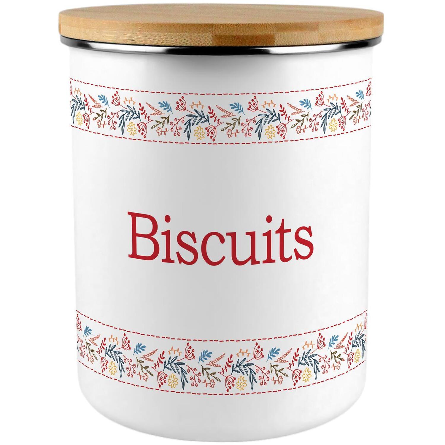 Floral Embroidery Biscuit Tin - 2.7L Extra-Large Kitchen Storage Canister - Image 2