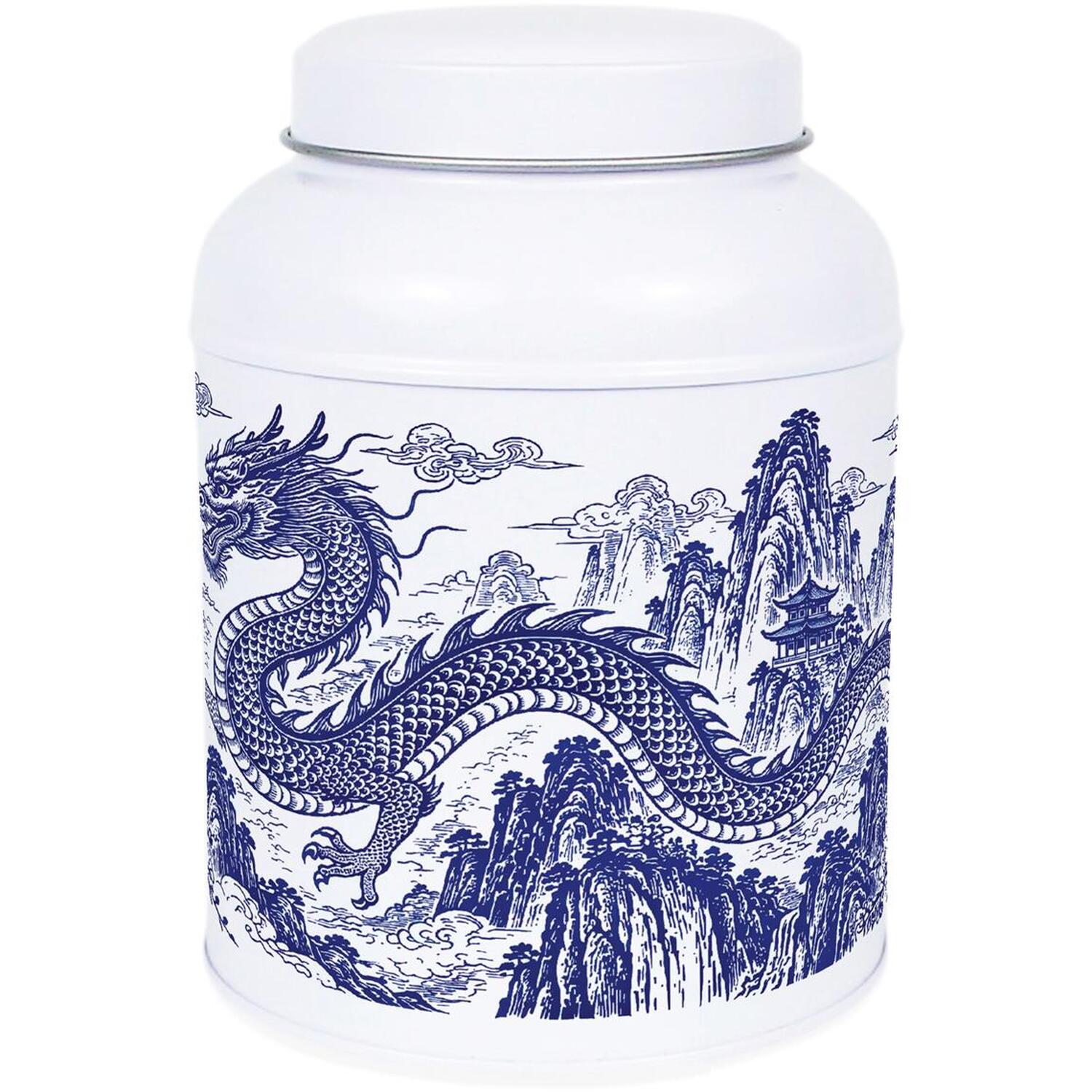 Purely Home Dragon Temple Coffee Canister - Small Domed Lid Kitchen Storage Tin - No Text