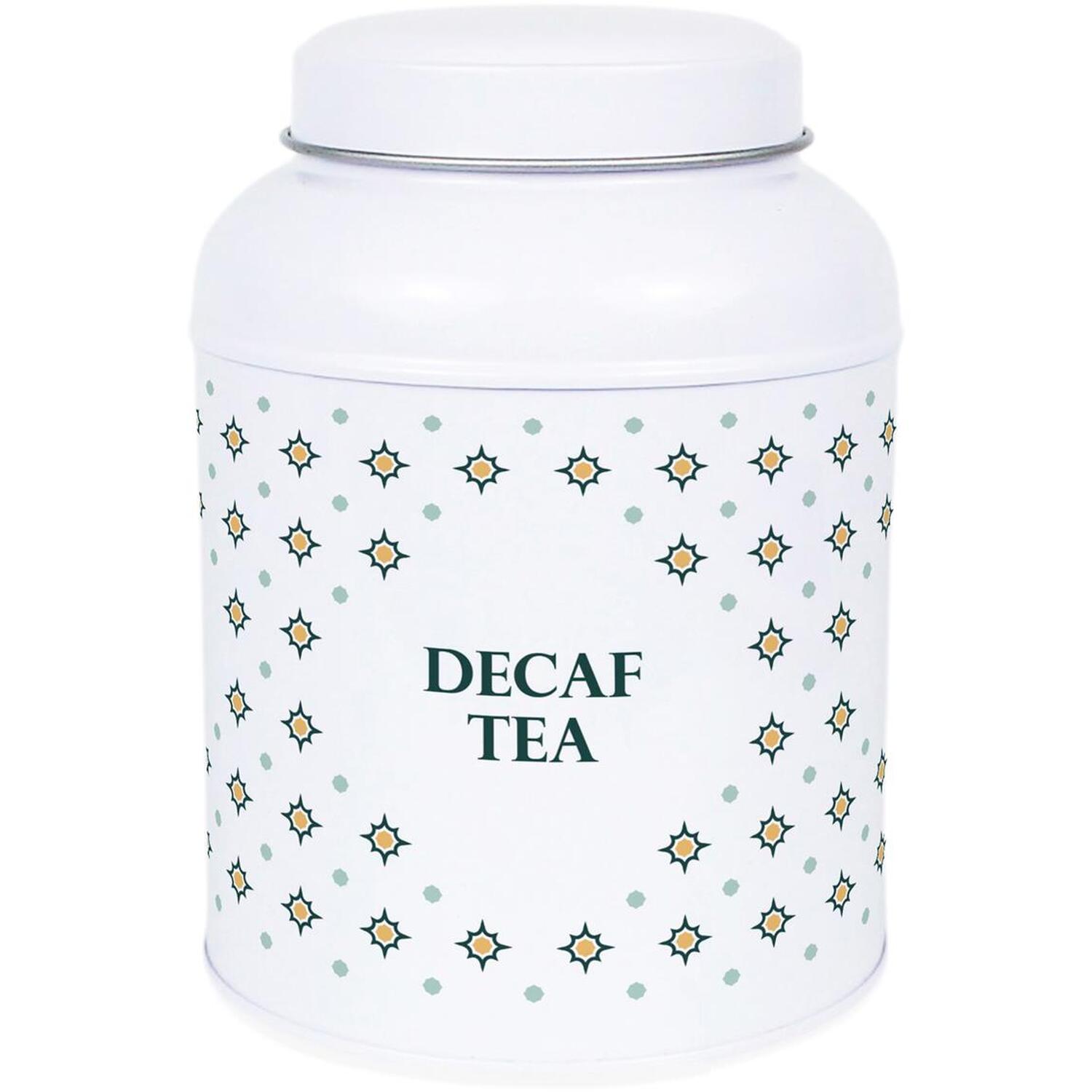 Purely Home Octagonal Stars Hot Chocolate Canister - Small Dome Lid Kitchen Storage Tin - Decaf Tea