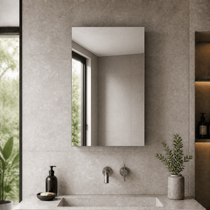 Balterley 450 Single Mirror Cabinet ( Deep) - 180mm - Charcoal Black