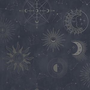 Sophie Laurence Blue Silver Space Paste The Wall Wallpaper 14251