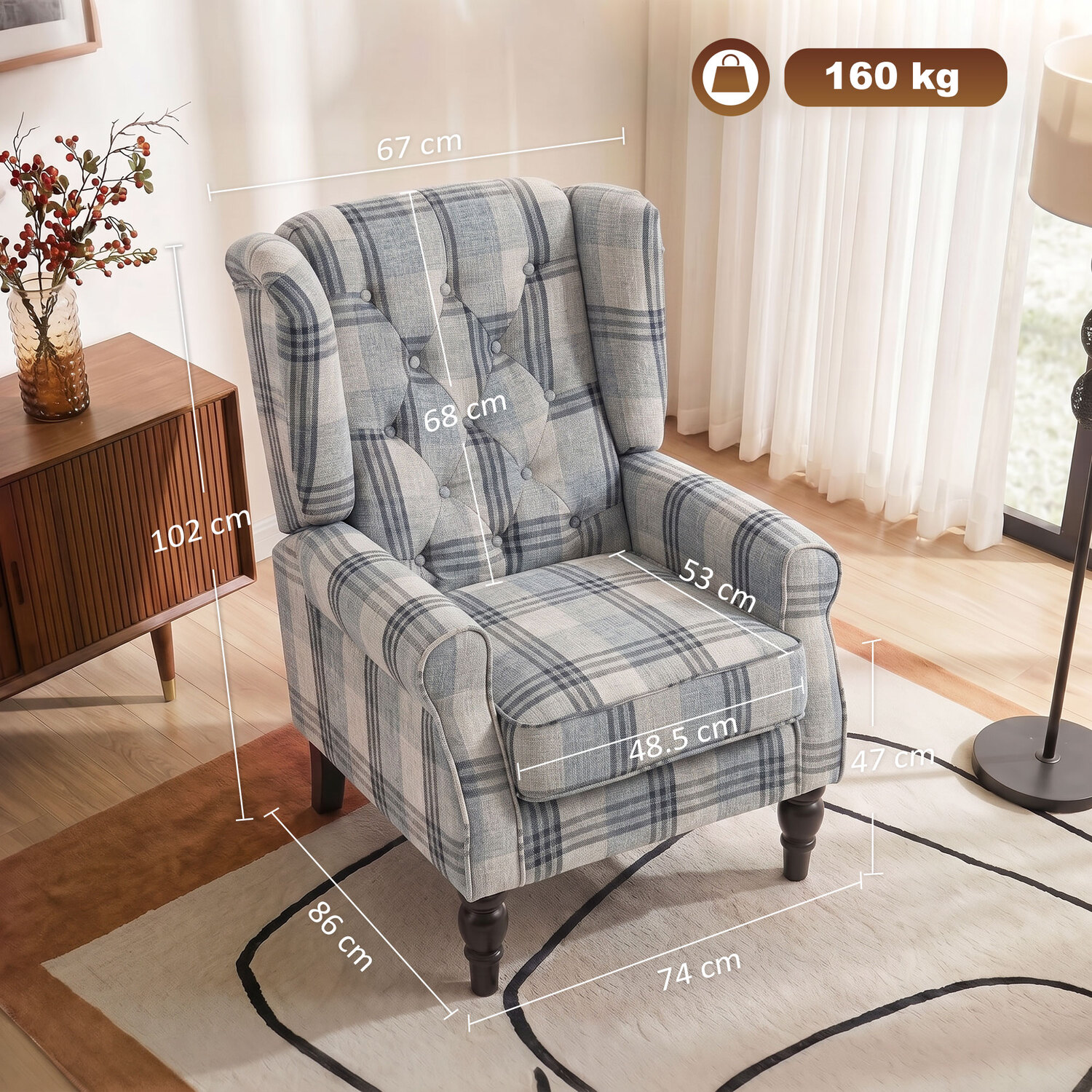 Homcom Mixed Plaid - Mixed Plaid