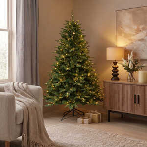 7ft Pre-Lit Cliveden Artificial Fir Christmas Tree