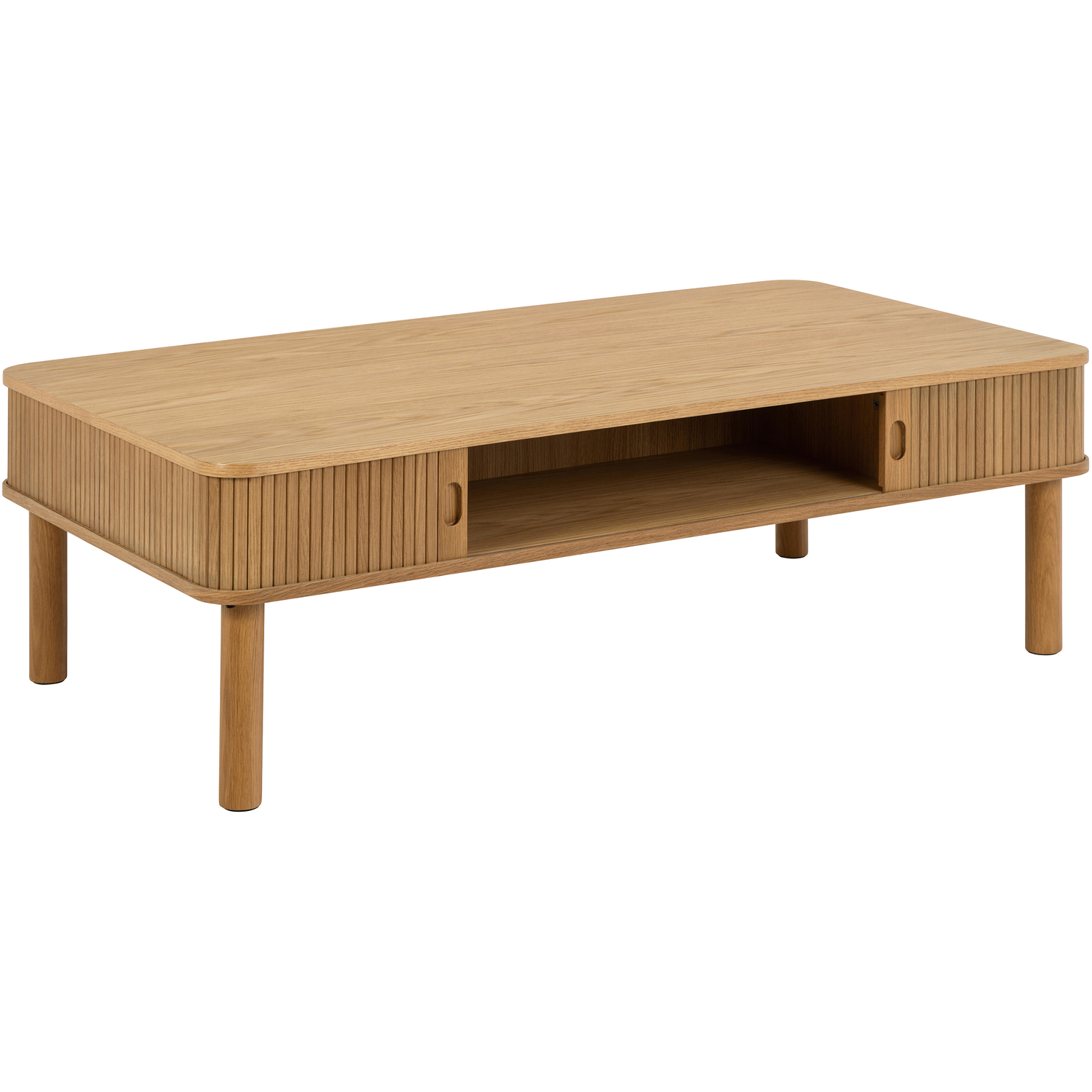 Actona Unisex Oak Langley Coffee Table Sliding Door - Image 2