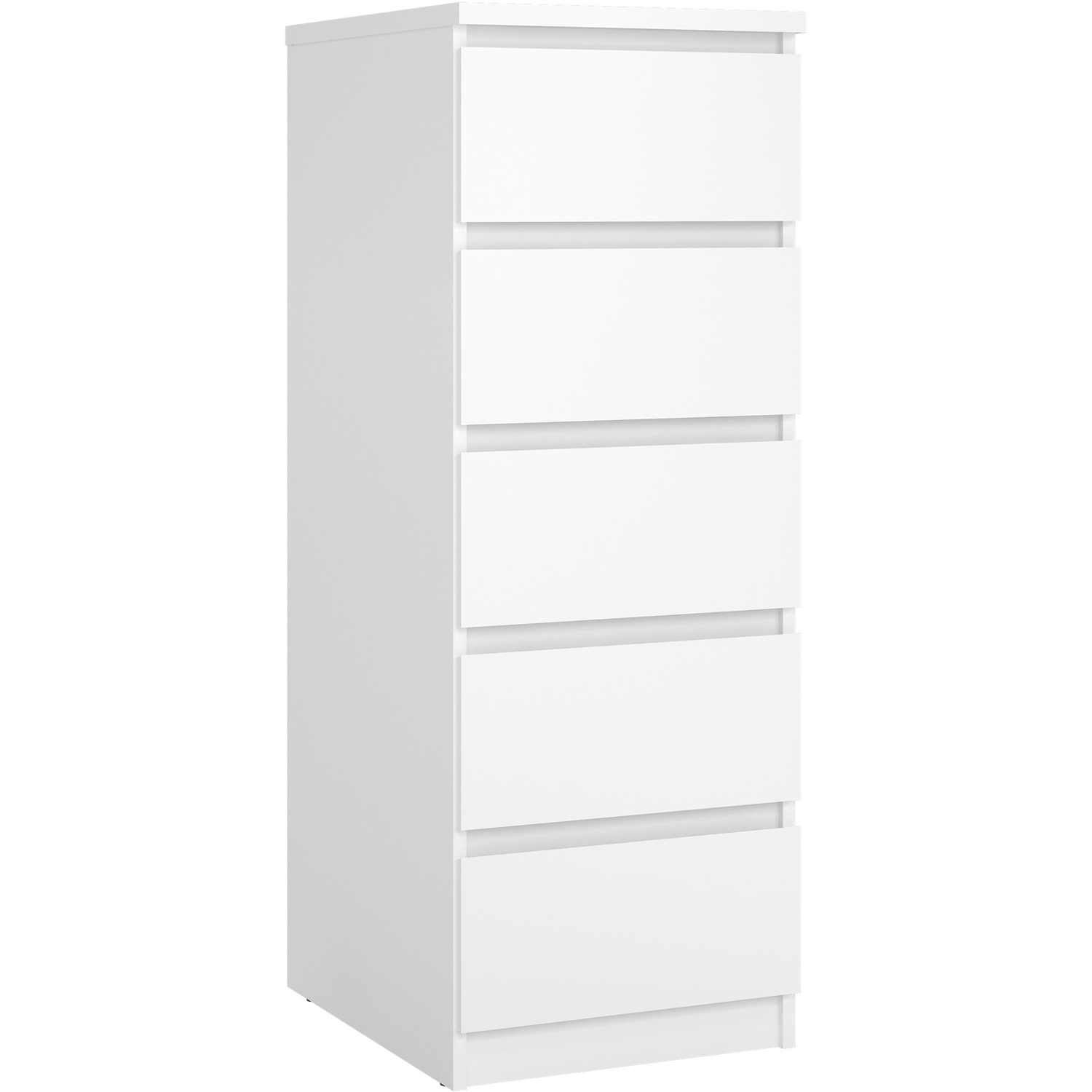 Furniture to Go Florence 5 Drawer Chest of Drawers White High Gloss Narrow - Image 5