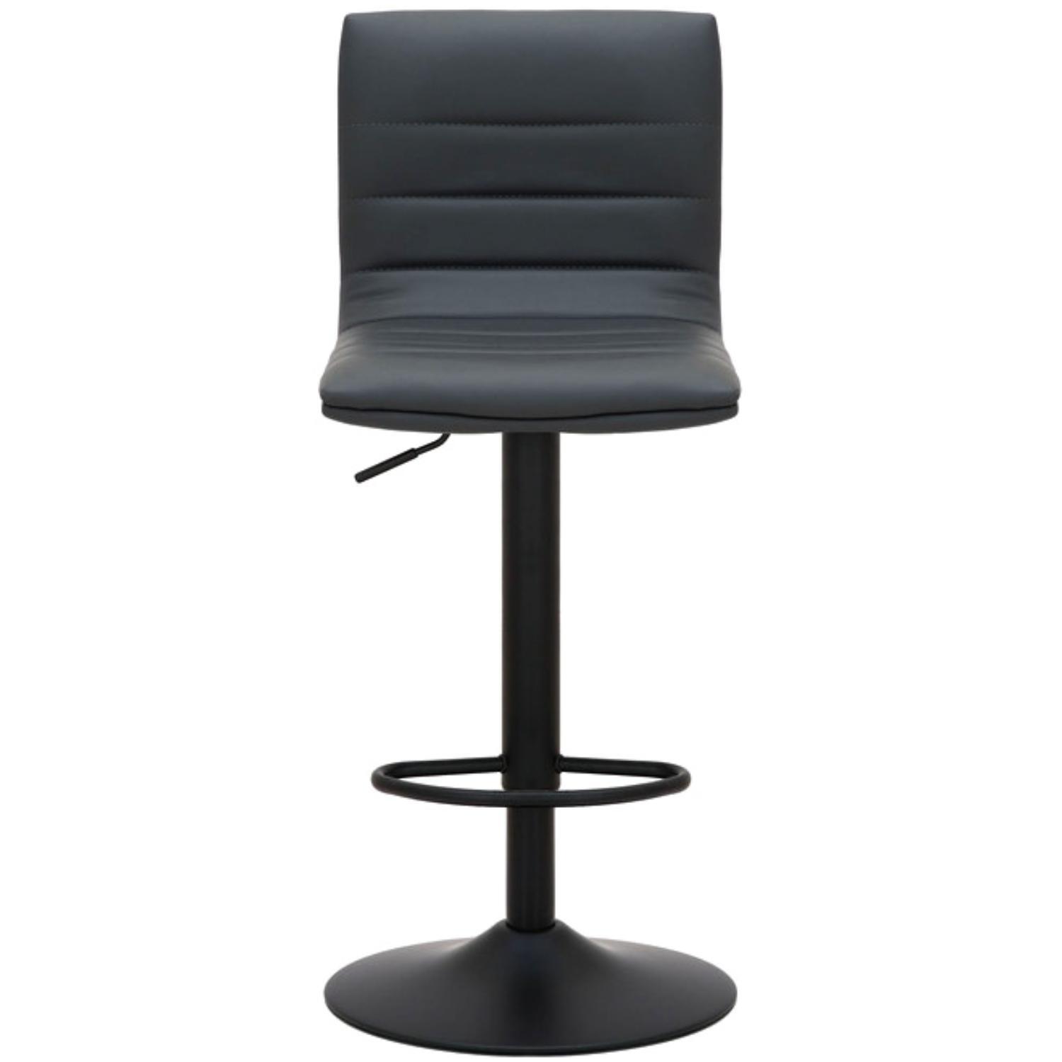 Rackhams Grey/Black Aldo Charcoal Bar Stool - Swivel Gas Lift With Matt Footrest - Image 3