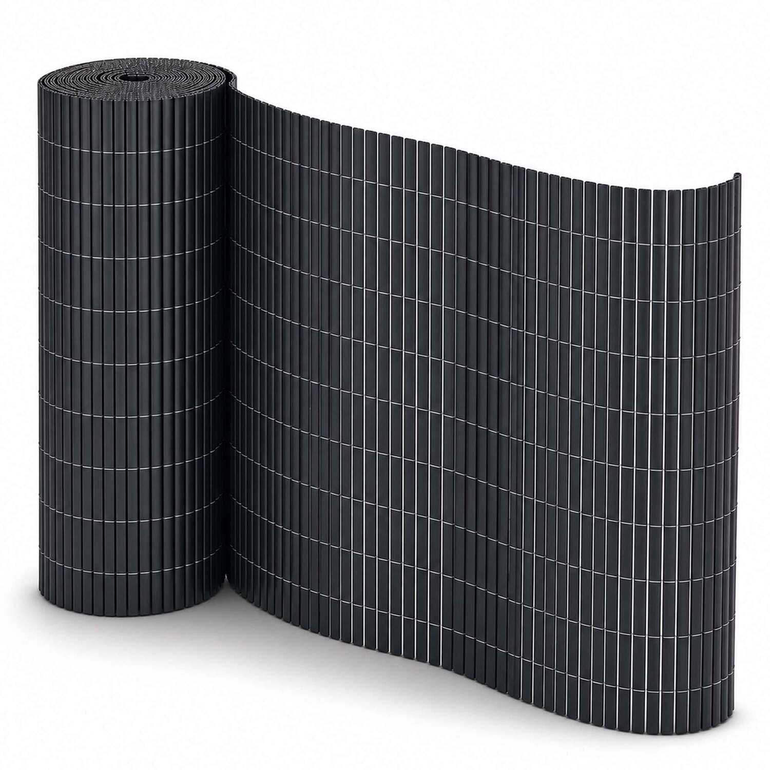 Oypla Pvc Outdoor Fencing Screen Roll - 1M X 5M - Brown - Grey / 3000.00Mm - Image 3