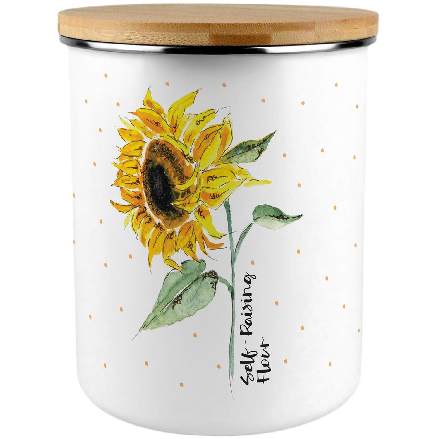 Blooming Sunflowers Self-Raising Flour Canister - XL Storage Kitchen Baking Gift - Image 2