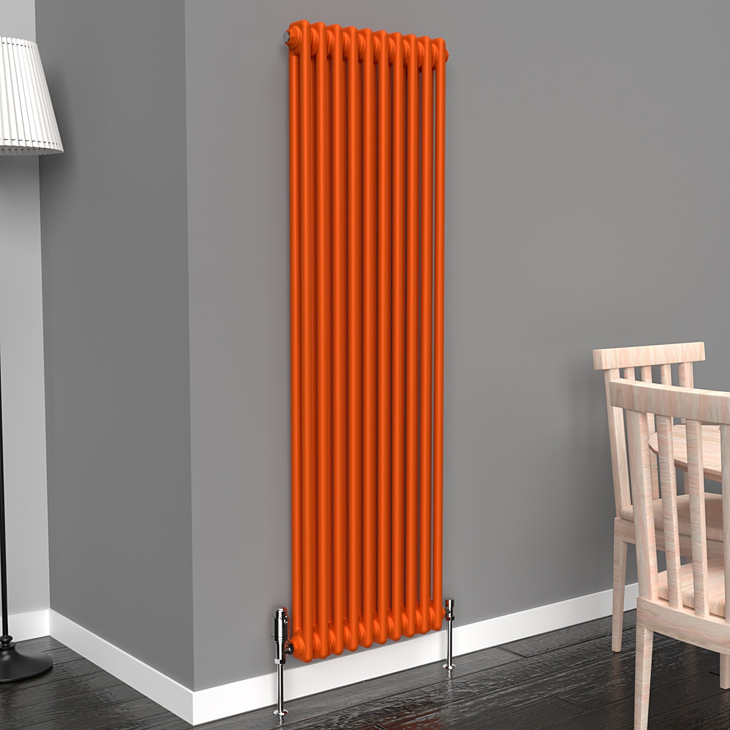Lux Heat Vertical Coloured Column Radiators-Sunburst Orange-1500mm x 470mm (2 Column) - Sunburst Orange