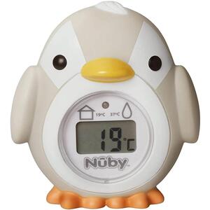 Baby Bath Thermometer Digital Nuby Penguin Grey LCD Screen
