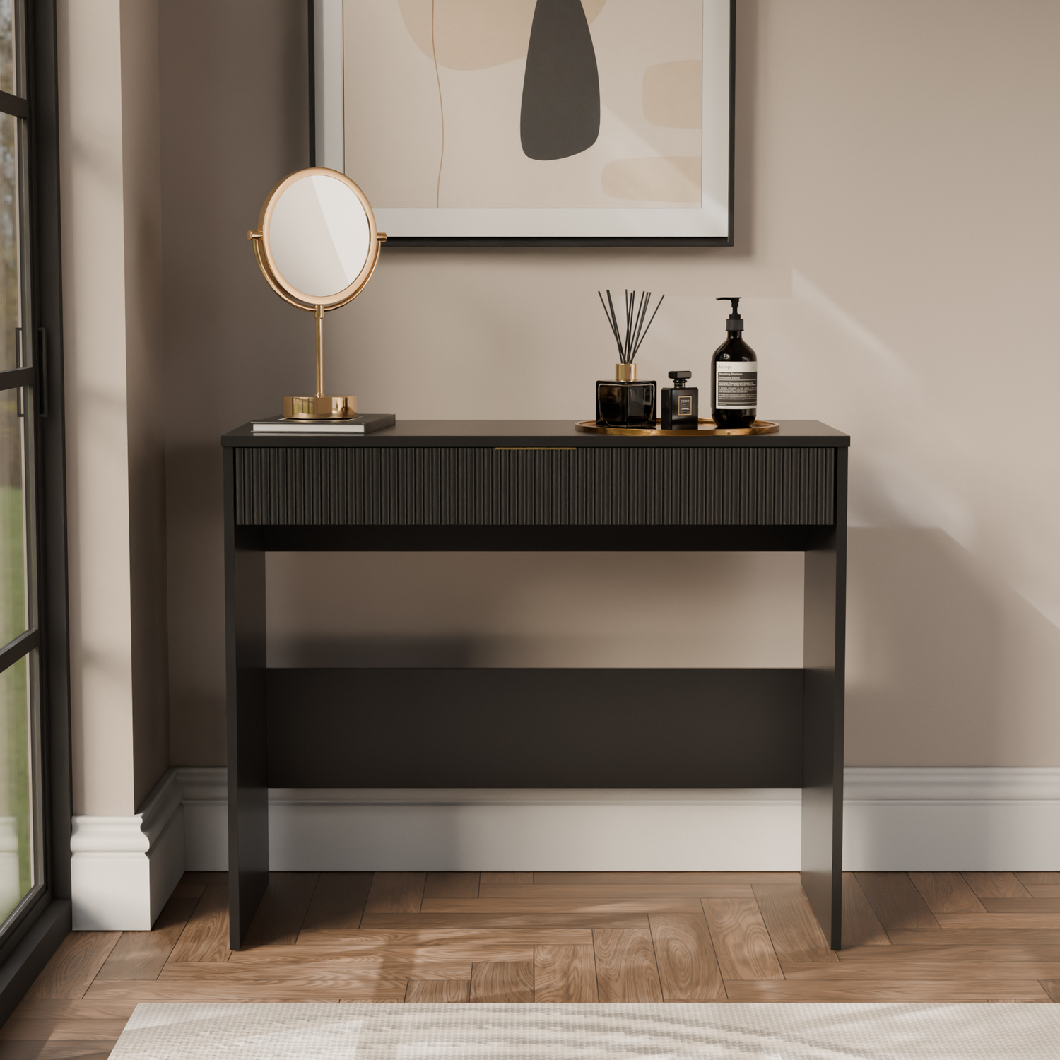 GFW Rankin Black 1 Drawer Desk - Image 7