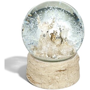 Sitting Deer with Friends Christmas Snow Globe