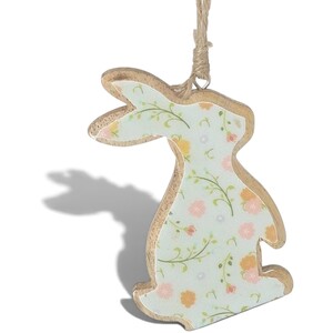 Heaven Sends Wooden Rabbit with Floral Design Easter Decoration