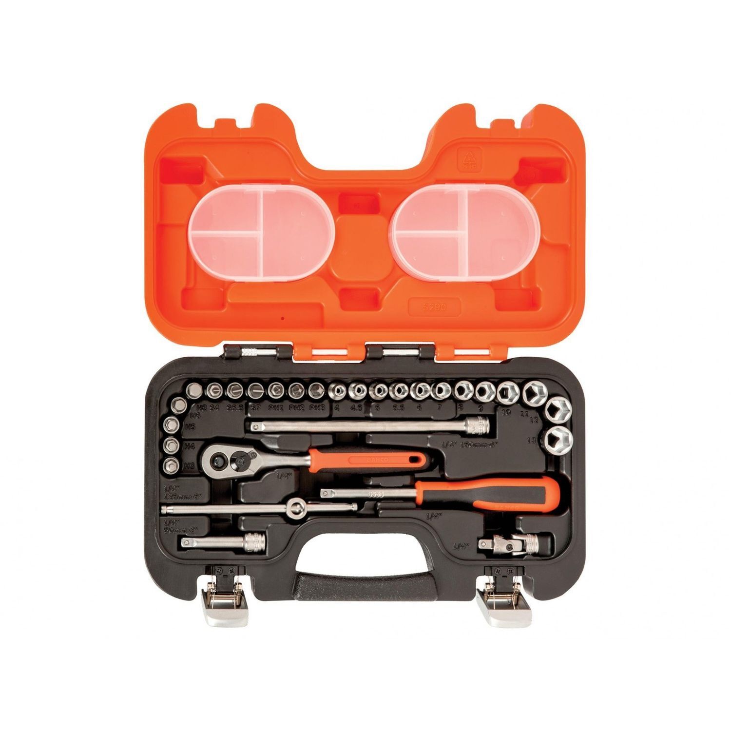 Bahco S290 1/4In Drive Socket Set, 29 Piece - Multi Colour