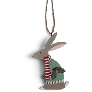 Shoeless Joe Hare in Green Jumper Christmas Tree Decoration